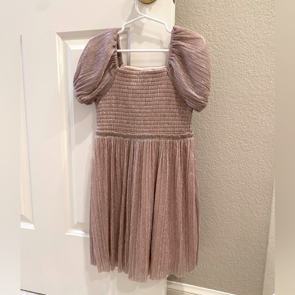J Crew Crewcuts Size 6 Metallic Rose Gold Shimmer Dress